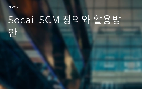 Socail SCM 정의와 활용방안