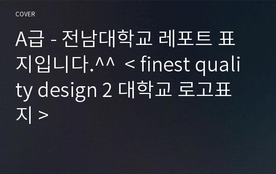 A급 - 전남대학교 레포트 표지입니다.^^  &lt; finest quality design 2 대학교 로고표지 &gt;