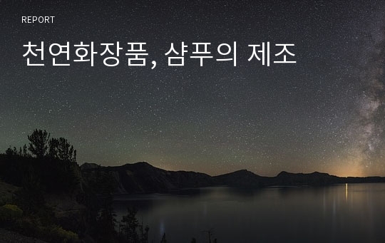 천연화장품, 샴푸의 제조