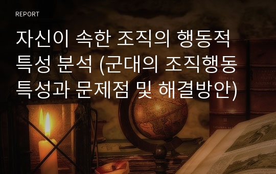 자신이 속한 조직의 행동적 특성 분석 (군대의 조직행동 특성과 문제점 및 해결방안)