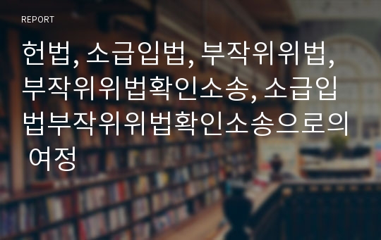 헌법, 소급입법, 부작위위법, 부작위위법확인소송, 소급입법부작위위법확인소송으로의 여정