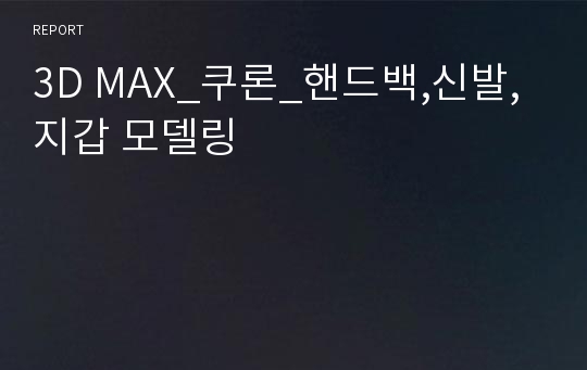 3D MAX_쿠론_핸드백,신발,지갑 모델링