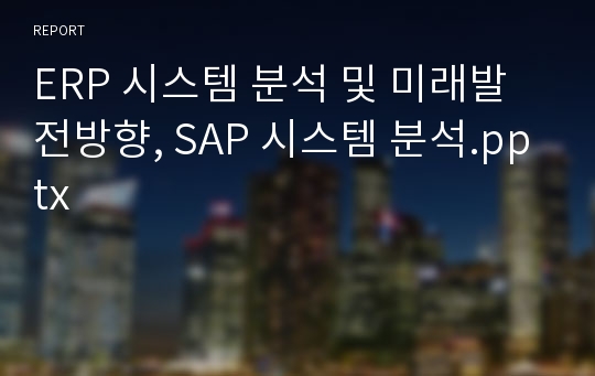 ERP 시스템 분석 및 미래발전방향, SAP 시스템 분석.pptx