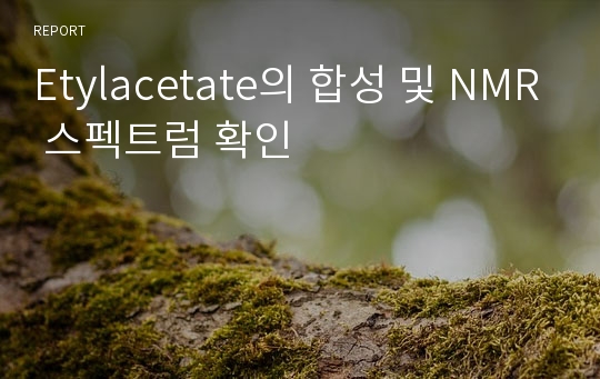 Etylacetate의 합성 및 NMR 스펙트럼 확인