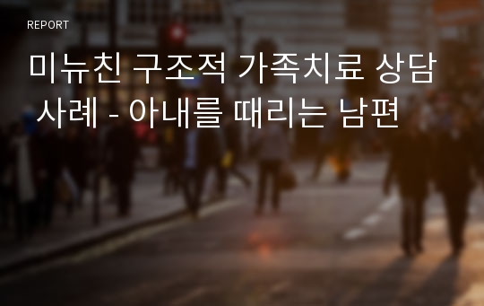 미뉴친 구조적 가족치료 상담 사례 - 아내를 때리는 남편