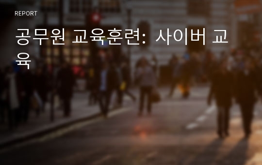 공무원 교육훈련:  사이버 교육