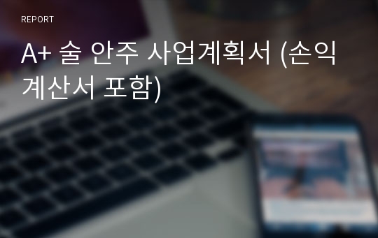 A+ 술 안주 사업계획서 (손익계산서 포함)