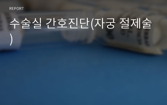 수술실 간호진단(자궁 절제술)