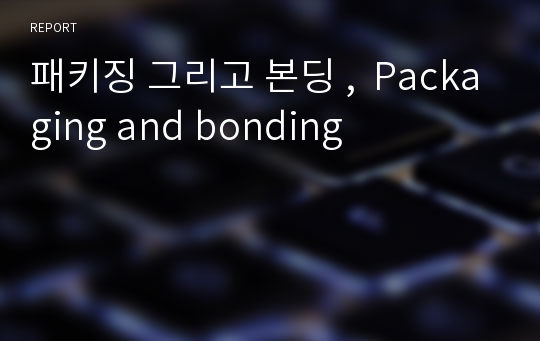 패키징 그리고 본딩 ,  Packaging and bonding