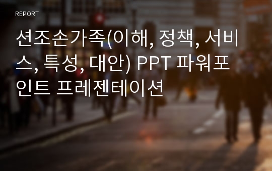 션조손가족(이해, 정책, 서비스, 특성, 대안) PPT 파워포인트 프레젠테이션