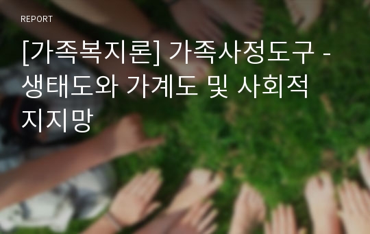 [가족복지론] 가족사정도구 - 생태도와 가계도 및 사회적 지지망