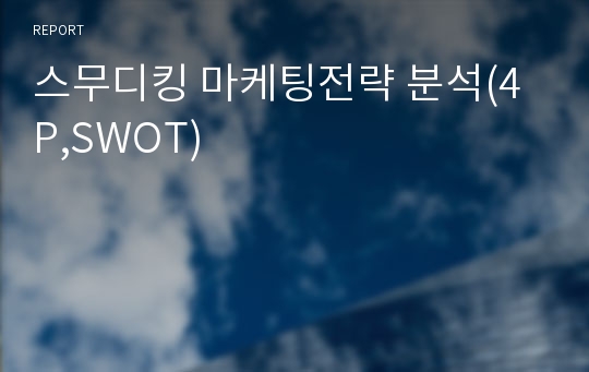 스무디킹 마케팅전략 분석(4P,SWOT)