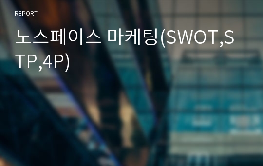 노스페이스 마케팅(SWOT,STP,4P)