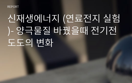 신재생에너지 (연료전지 실험)- 양극물질 바꿨을때 전기전도도의 변화