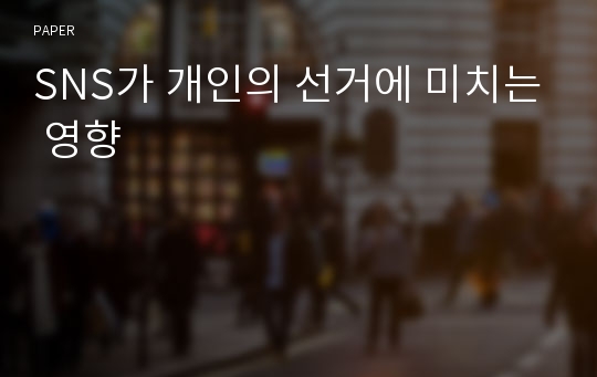 SNS가 개인의 선거에 미치는 영향