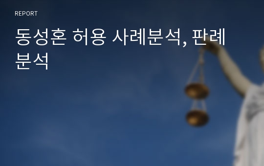 동성혼 허용 사례분석, 판례분석