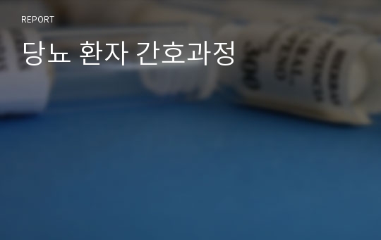 당뇨 환자 간호과정