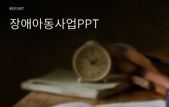 장애아동사업PPT