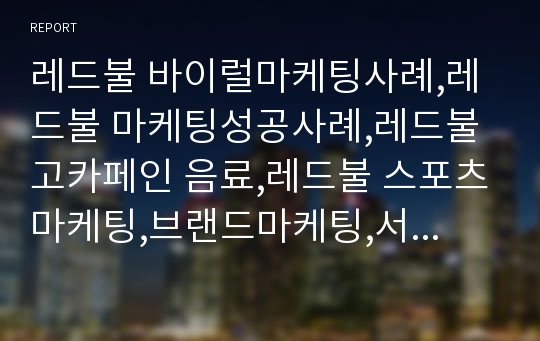 레드불 바이럴마케팅사례,레드불 마케팅성공사례,레드불 고카페인 음료,레드불 스포츠마케팅,브랜드마케팅,서비스마케팅,글로벌경영,사례분석,swot,stp,4p