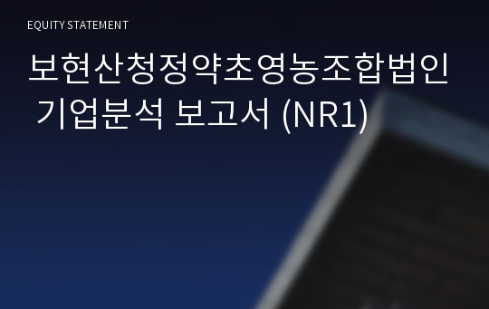 보현산청정약초영농조합법인 기업분석 보고서 (NR1)