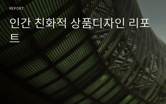 인간 친화적 상품디자인 리포트