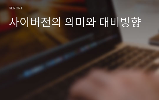 사이버전의 의미와 대비방향