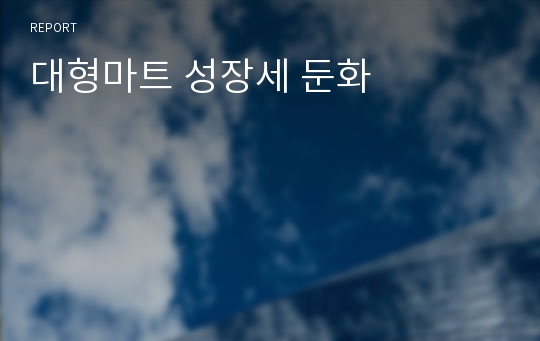 대형마트 성장세 둔화