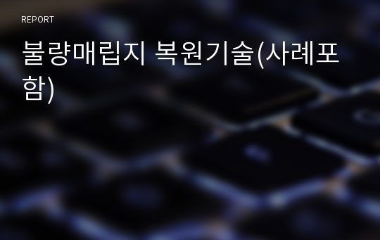 불량매립지 복원기술(사례포함)