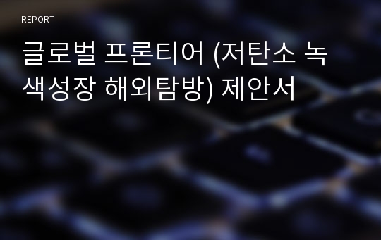 글로벌 프론티어 (저탄소 녹색성장 해외탐방) 제안서