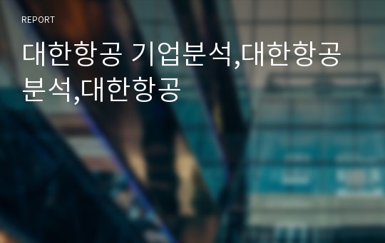 대한항공 기업분석,대한항공분석,대한항공