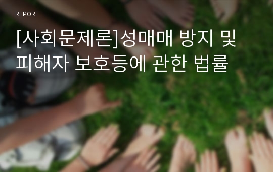 [사회문제론]성매매 방지 및  피해자 보호등에 관한 법률