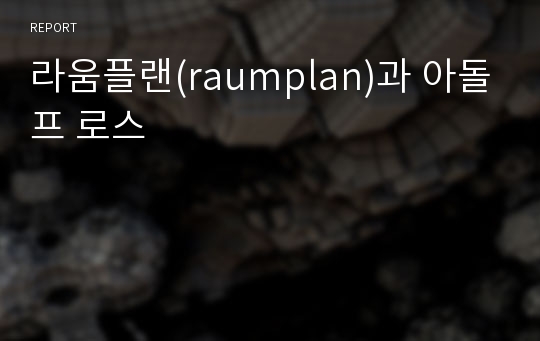 라움플랜(raumplan)과 아돌프 로스