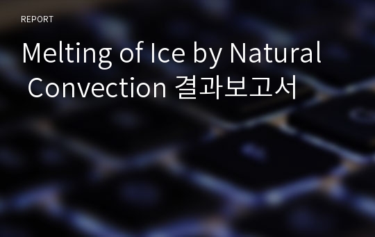 Melting of Ice by Natural Convection 결과보고서