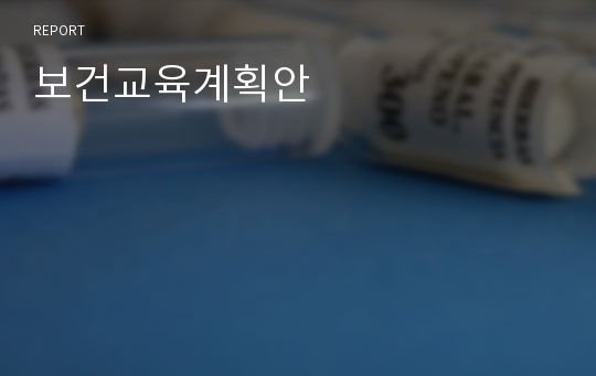 보건교육계획안