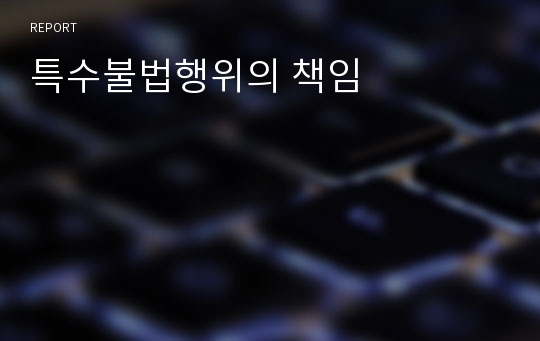 특수불법행위의 책임