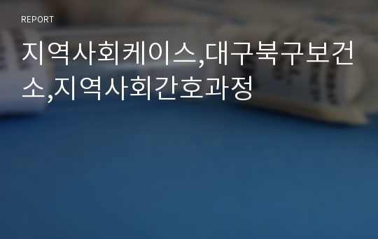 지역사회케이스,대구북구보건소,지역사회간호과정