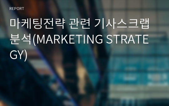 마케팅전략 관련 기사스크랩 분석(MARKETING STRATEGY)