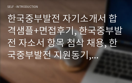 한국중부발전 자기소개서 합격샘플+면접후기, 한국중부발전 자소서 항목 첨삭 채용, 한국중부발전 지원동기,연봉, 한국중부발전 채용형인턴 자소서, 공기업 자소서, 한국중부발전 합격자소서