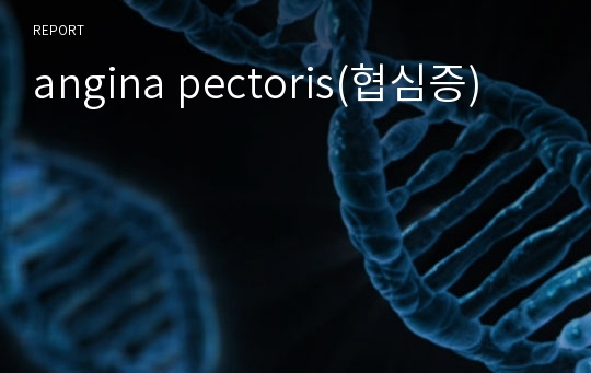 angina pectoris(협심증)