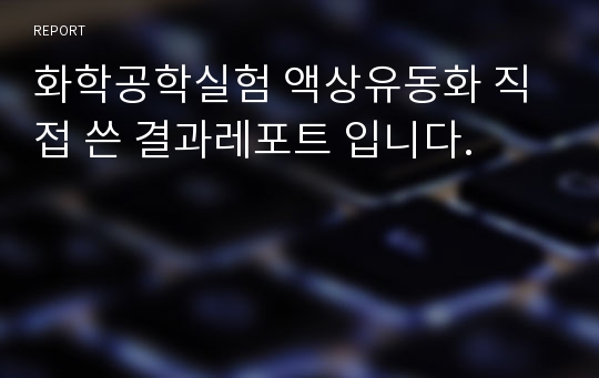 화학공학실험 액상유동화 직접 쓴 결과레포트 입니다. 