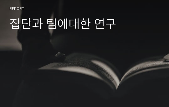 집단과 팀에대한 연구