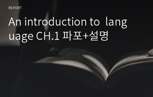 An introduction to  language CH.1 파포+설명