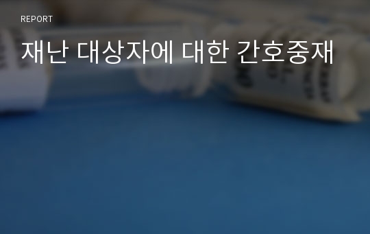 재난 대상자에 대한 간호중재