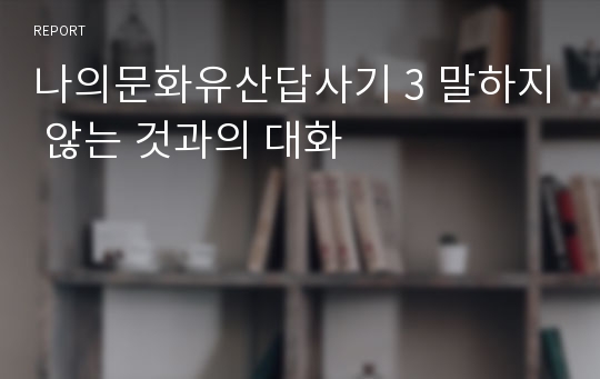 나의문화유산답사기 3 말하지 않는 것과의 대화