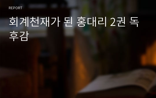 회계천재가 된 홍대리 2권 독후감