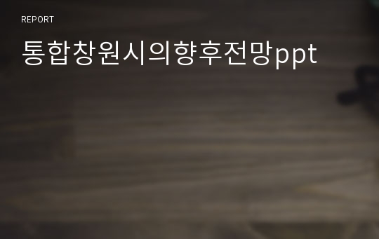 통합창원시의향후전망ppt