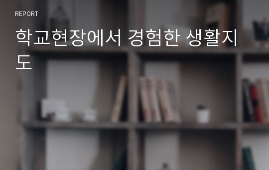 학교현장에서 경험한 생활지도