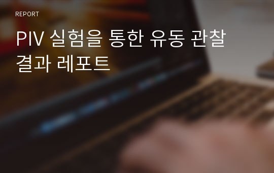 PIV 실험을 통한 유동 관찰 결과 레포트