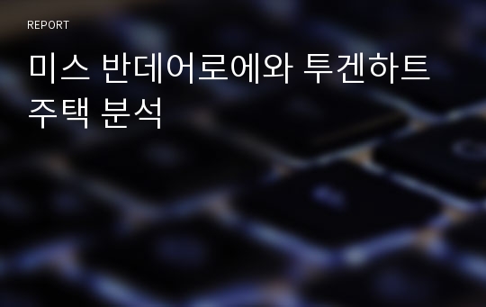 미스 반데어로에와 투겐하트주택 분석