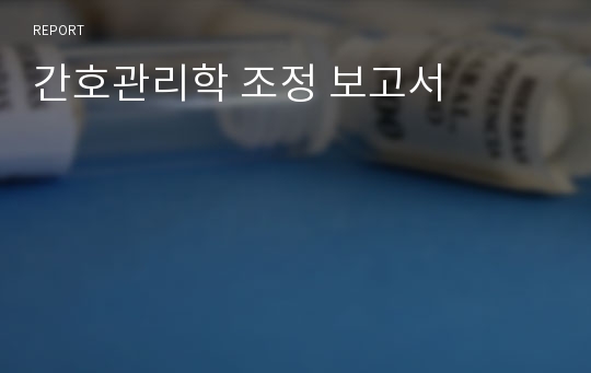 간호관리학 조정 보고서